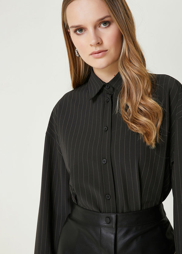 Beymen Club Striped Oversize Shirt Black