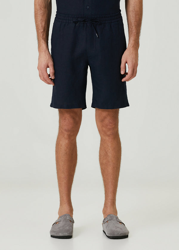 Beymen Club Men Waist Cord Linen Shorts Navy