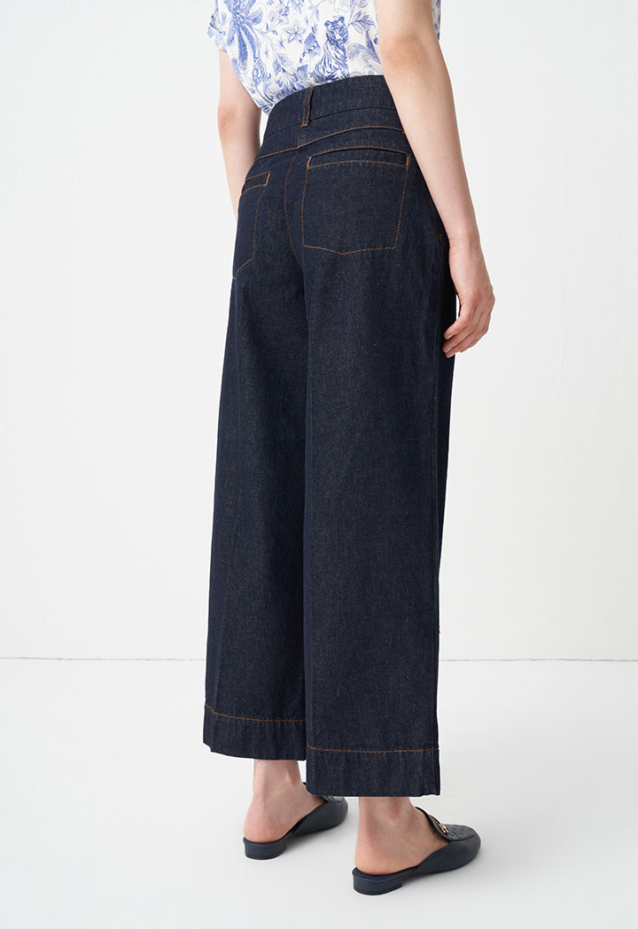 Choice Straight Wide Legs Denim Trousers Indigo