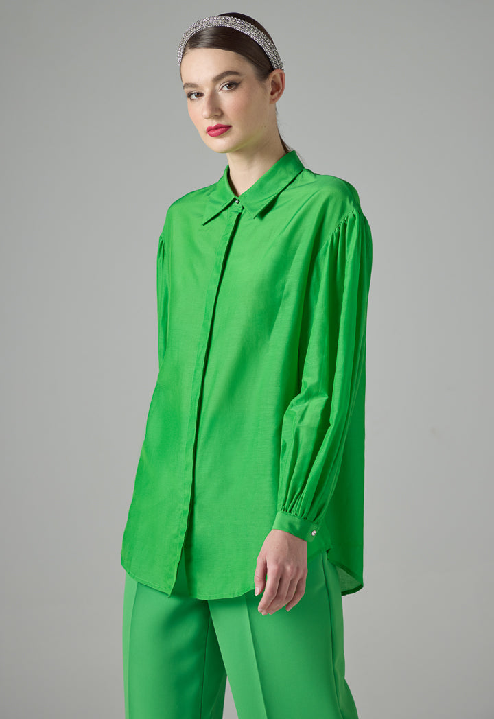 Choice Long Sleeve Basic Shirt Green