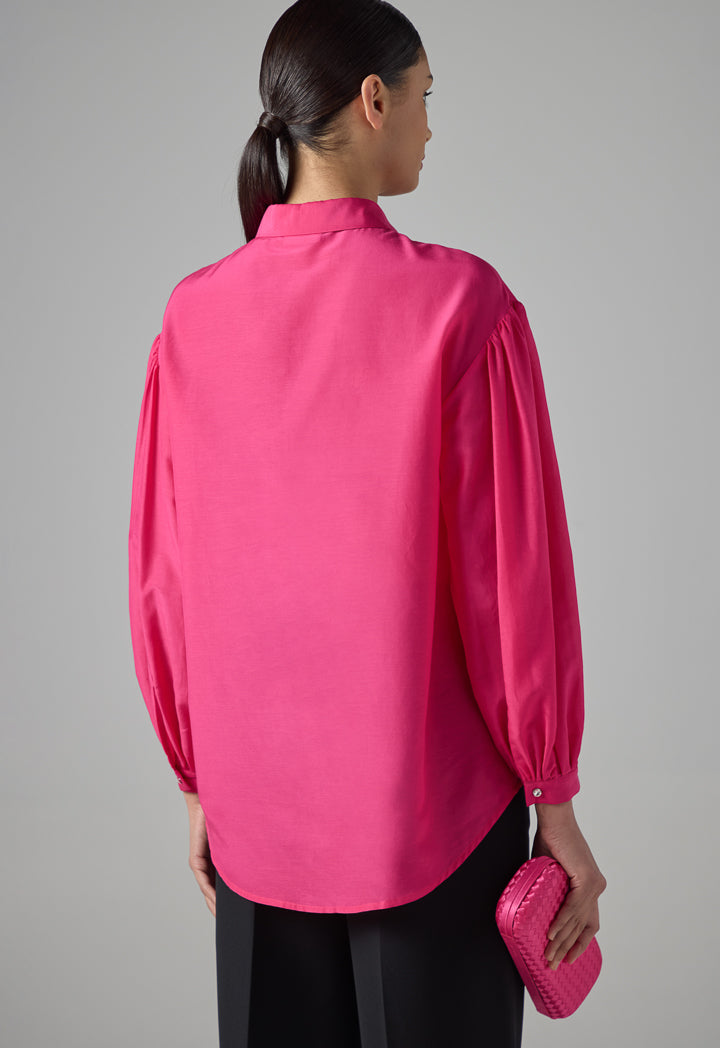 Choice Long Sleeve Basic Shirt Fuchsia