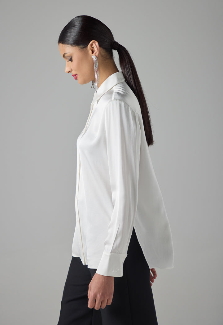 Choice Long Sleeves Basic Shirt Off White