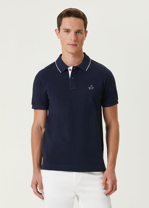 Beymen Club Men Slim Fit Polo Neck T-Shirt Navy