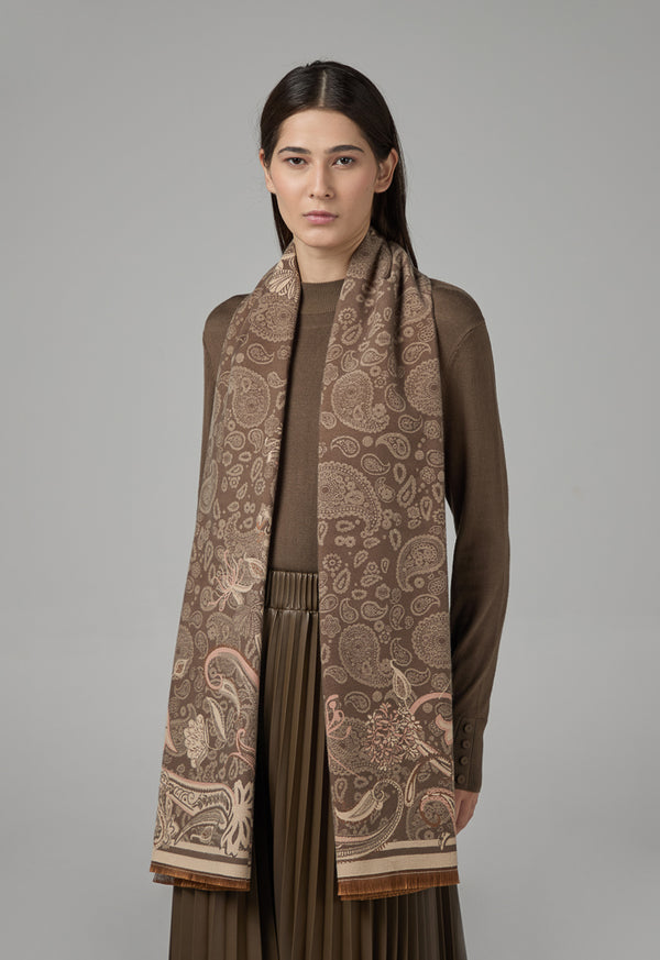 Choice Paisley Pashmina Scarf Beige