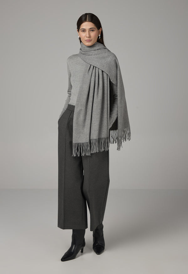 Choice Solid Tussles Winter Scarf Dark Grey