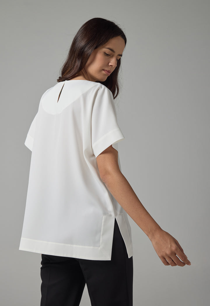 Choice Short Sleeve Basic T-Shirt Off White