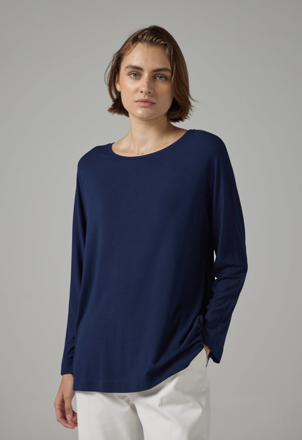 Choice Long Sleeve Basic Top Navy