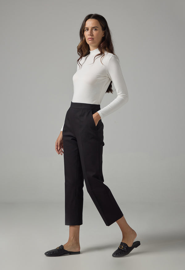 Choice Peg Leg High Waist Trousers Black