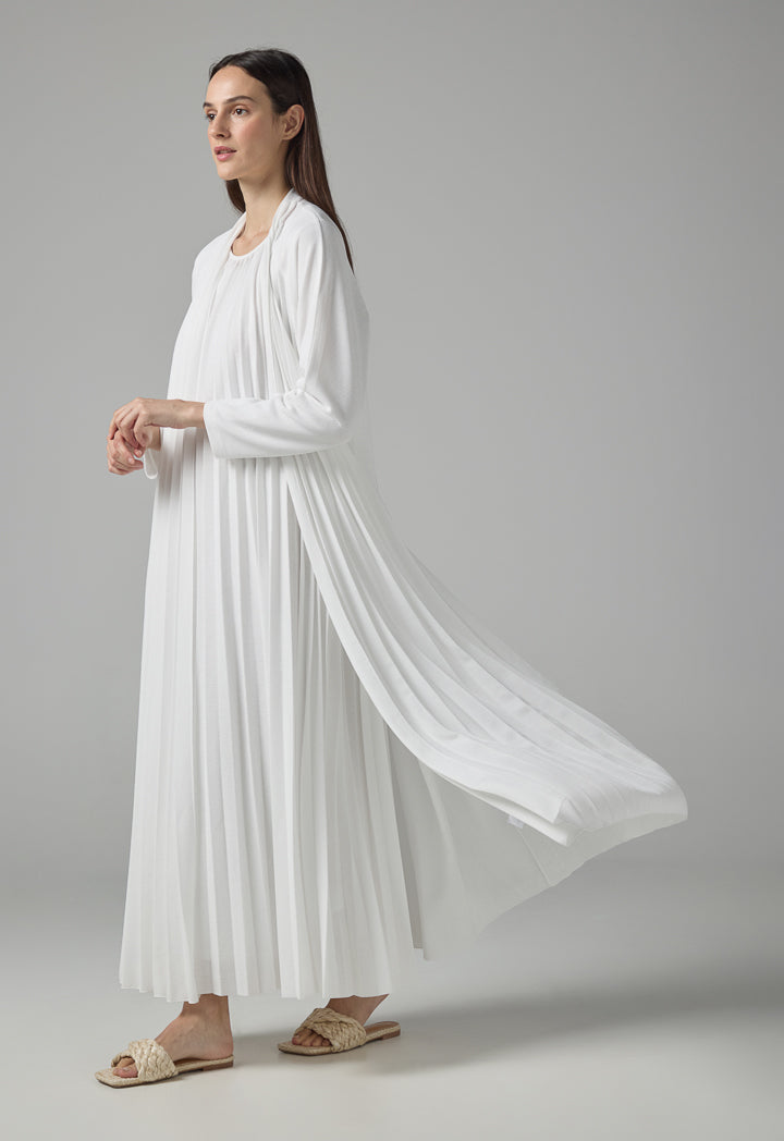 Choice Open Front Pleated Outerwear Off White