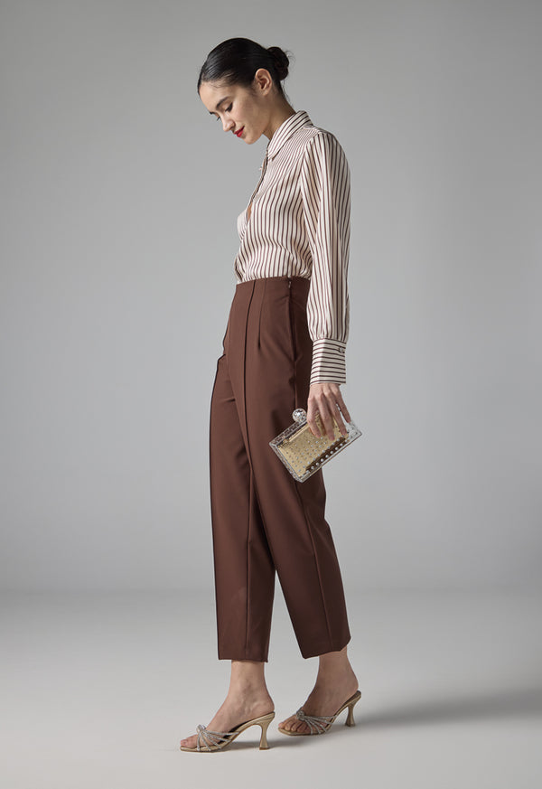 Choice Straight Legs Basic Trousers Brown