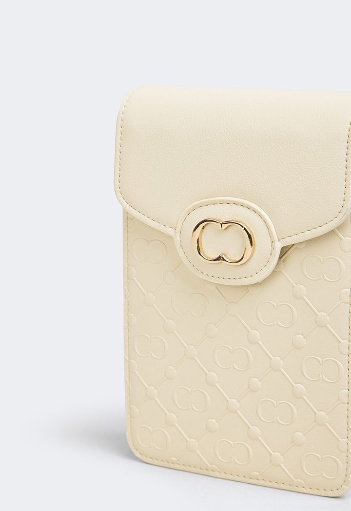 Choice Embossed Monogram Cross Body Bag Ivory