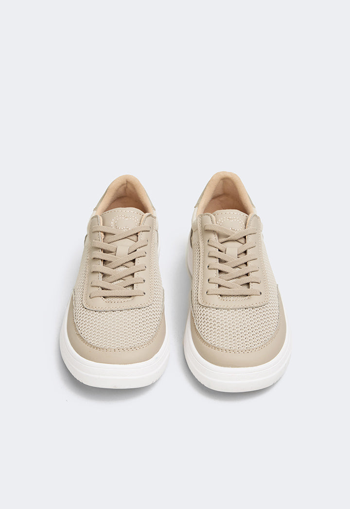 Choice Embroidered Metallic Sneakers Beige