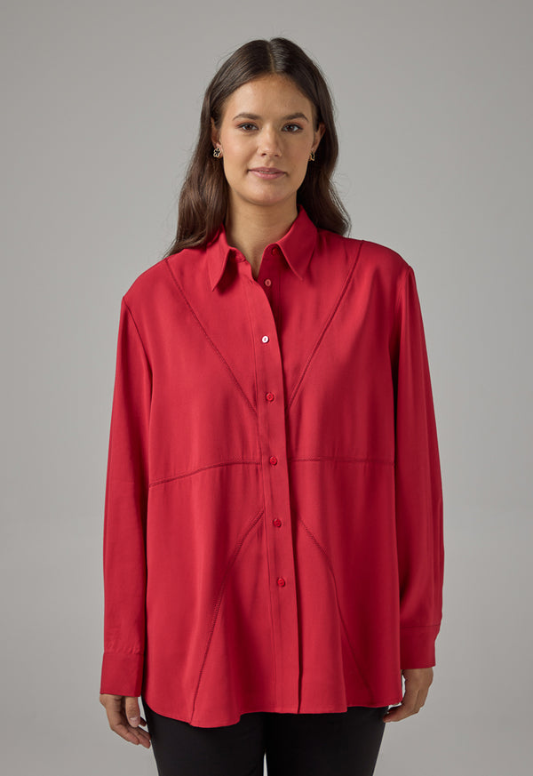 Choice Solid Regular Fit Shirt Red