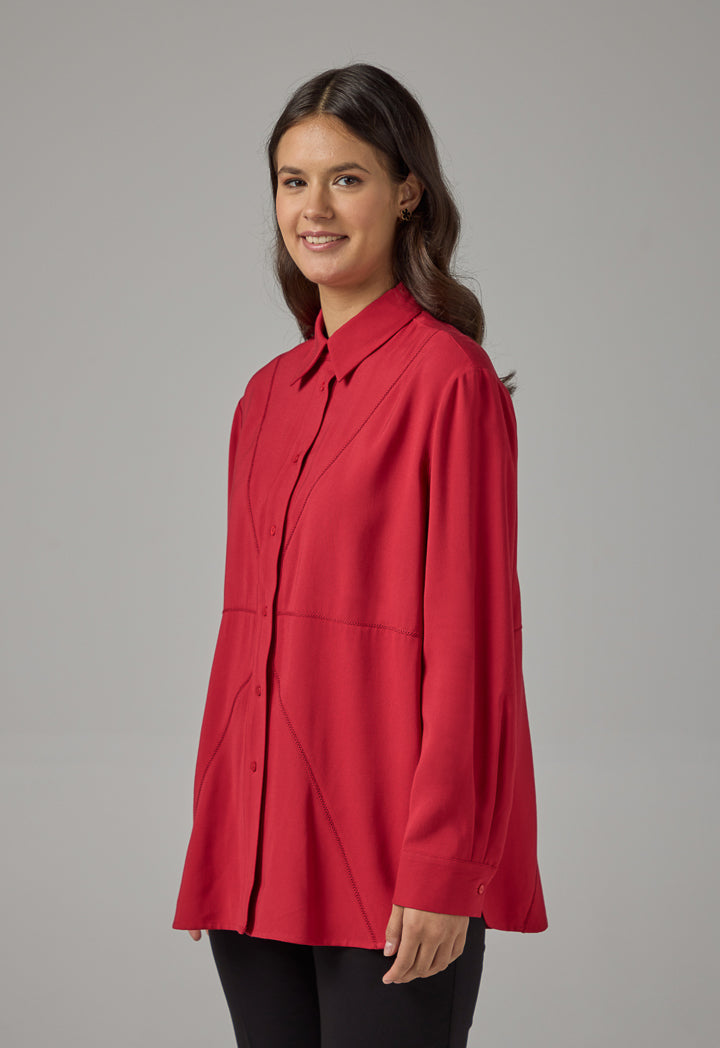 Choice Solid Regular Fit Shirt Red