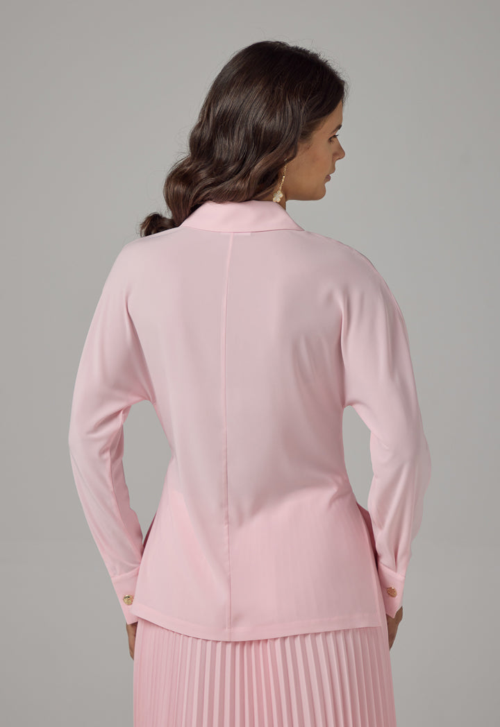 Choice Basic Long Sleeve Kimono Pink