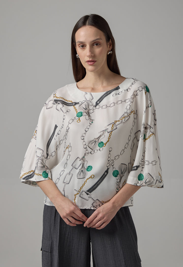 Choice Chain Print Top Multi Color