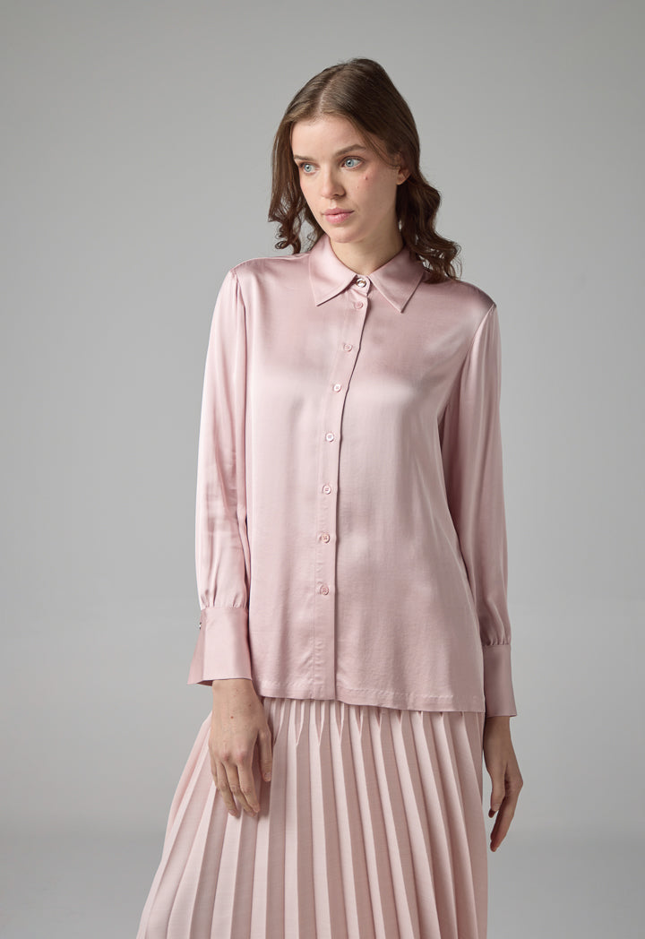 Choice Long Sleeve Basic Shirt Blush