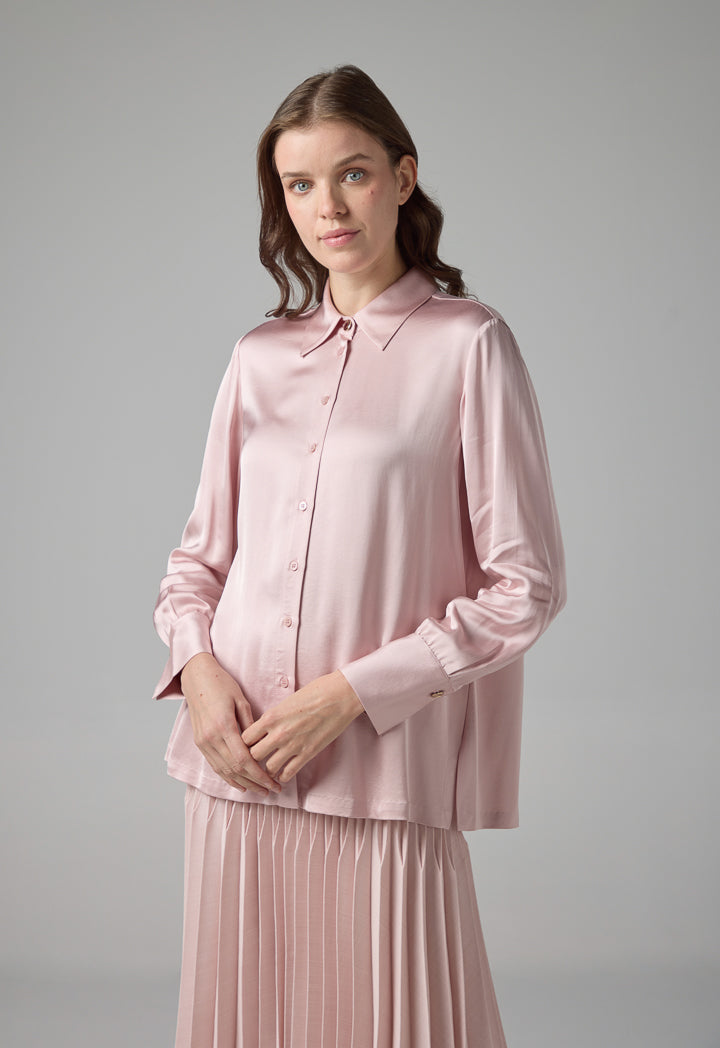 Choice Long Sleeve Basic Shirt Blush