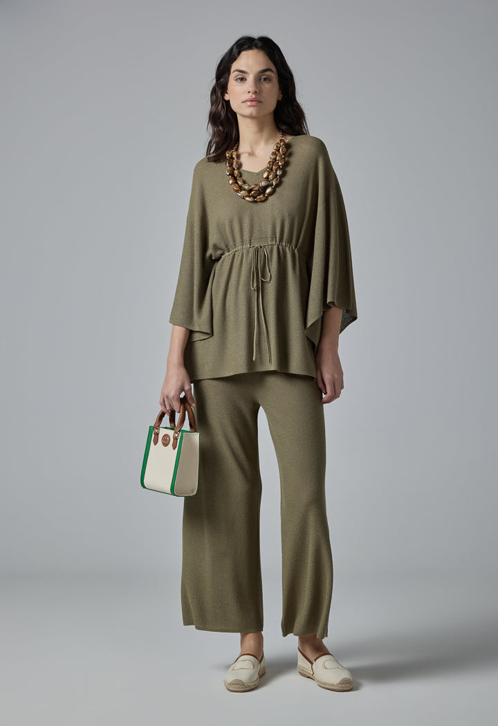 Choice Knitted Oversized Lurex Blouse Taupe