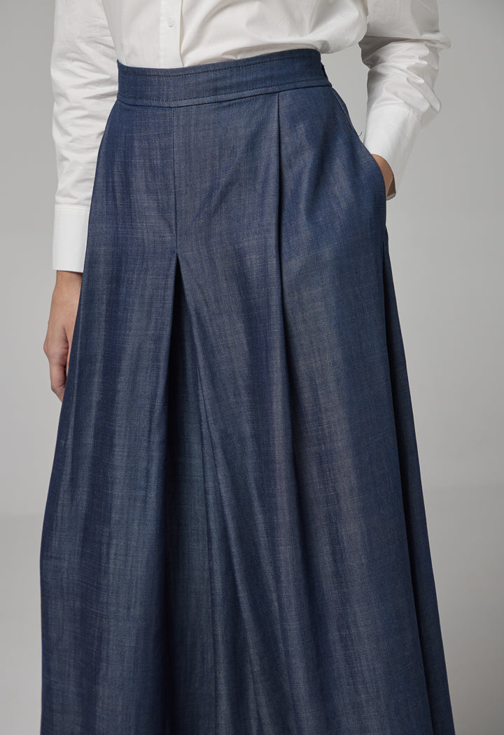 Choice Denim Palazzo Trousers Blue