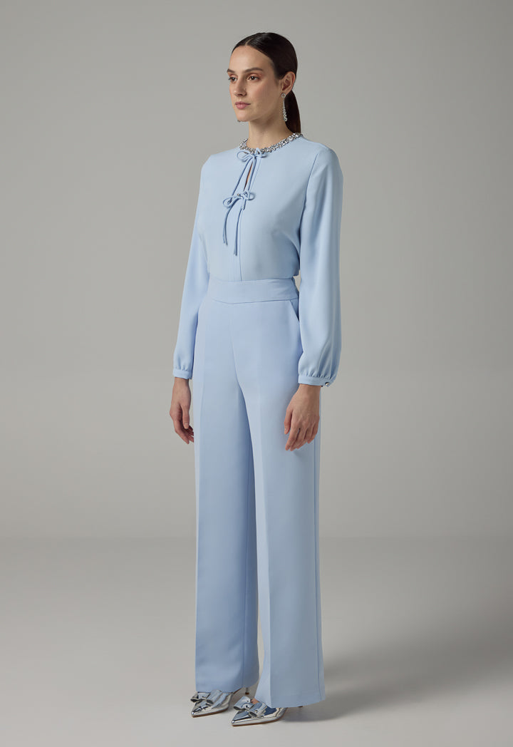 Choice Basic Wide Leg Trousers Blue