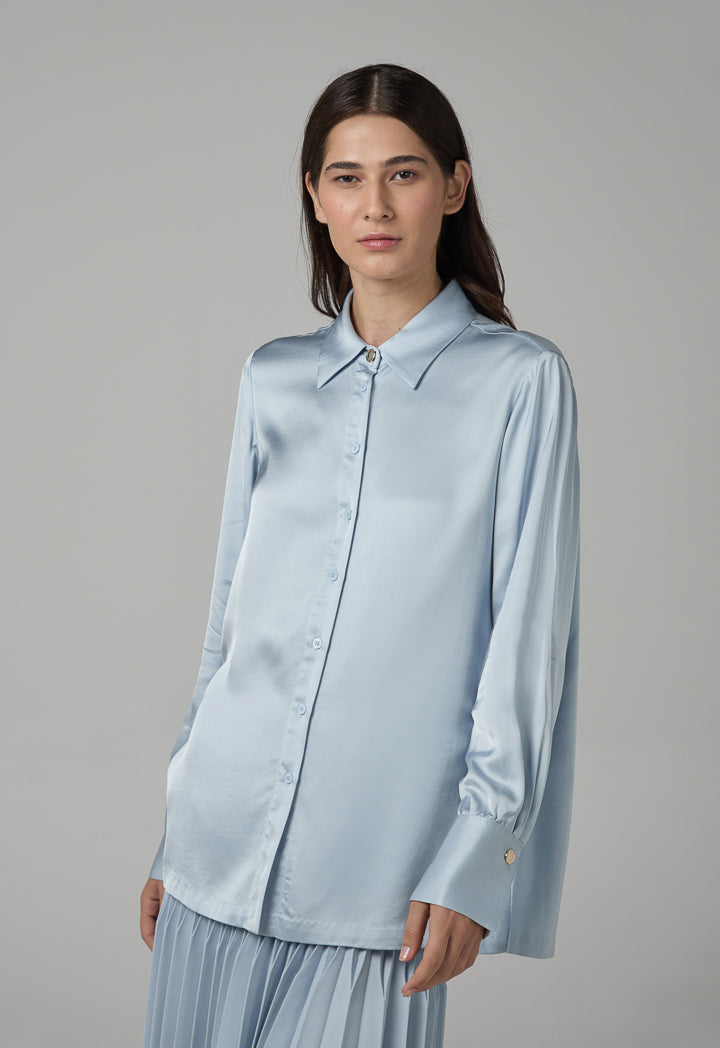 Choice Long Sleeve Basic Shirt Blue