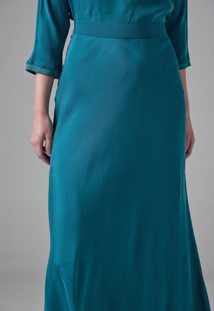 Choice Solid Flared Skirt Teal