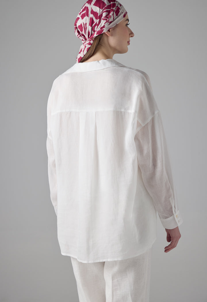 Choice Solid Drop Shoulder Shirt Off White