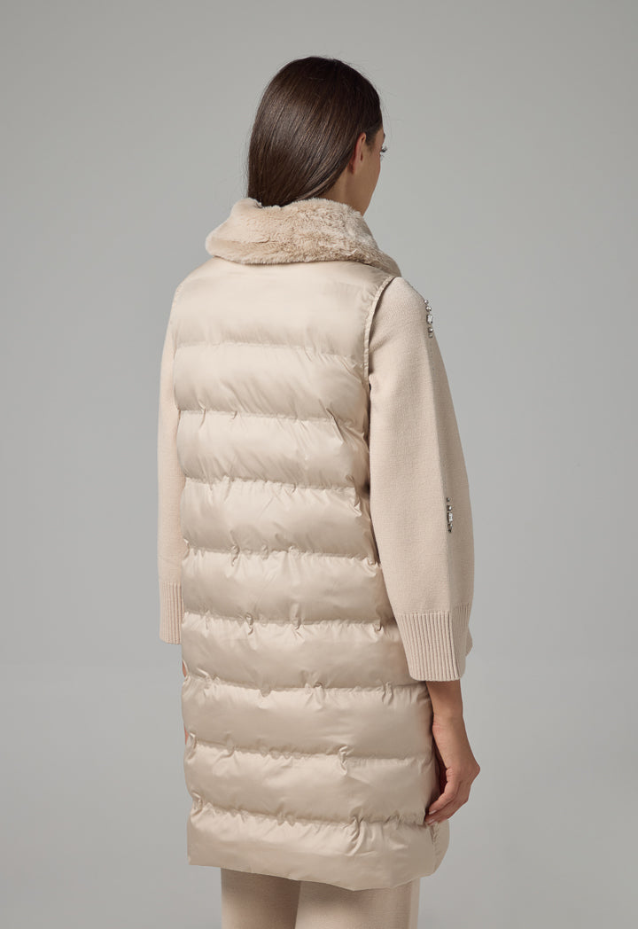 Choice Quilted Sleeveless Puffer Gilet Camel