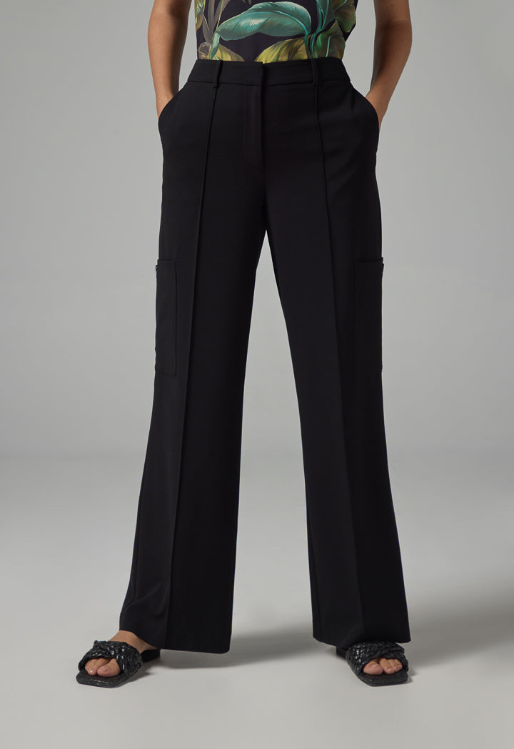 Choice Single Tone Wide Leg Trousers Black