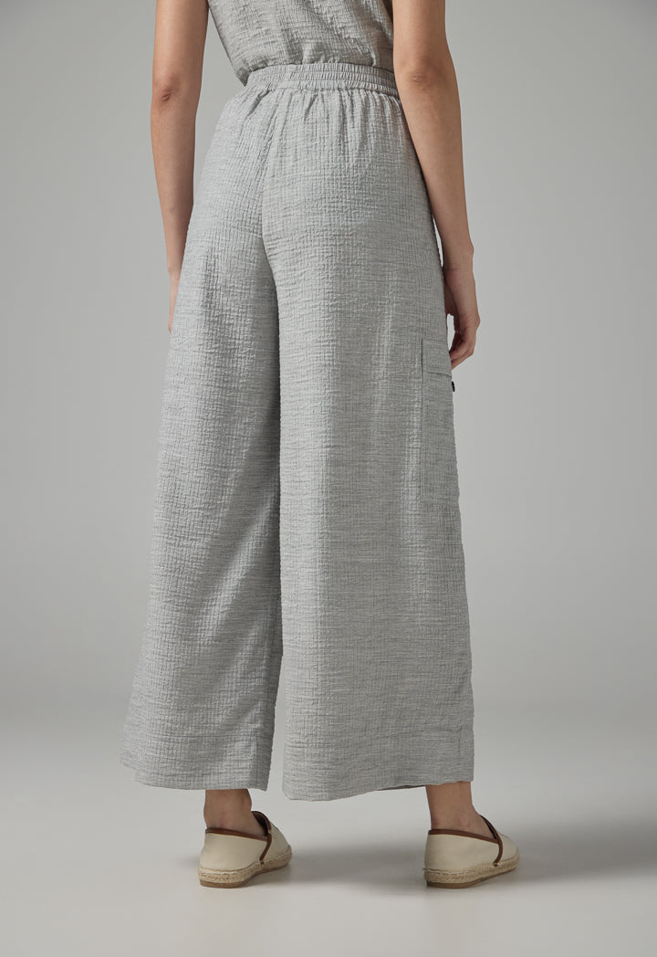 Choice Solid Wide Leg Elasticated Waist Trousers Grey