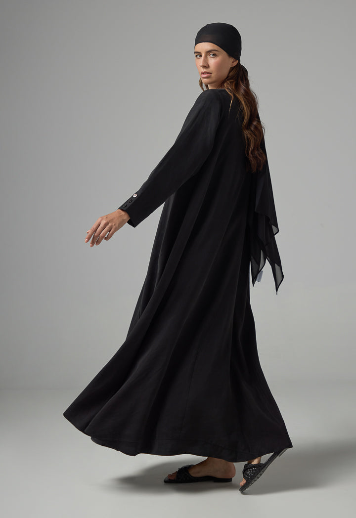 Choice Solid Oversized Maxi Abaya With Hijab Black