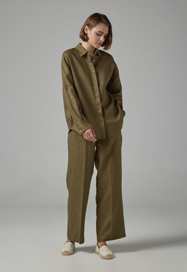 Choice Long Sleeves Basic Shirt Khaki