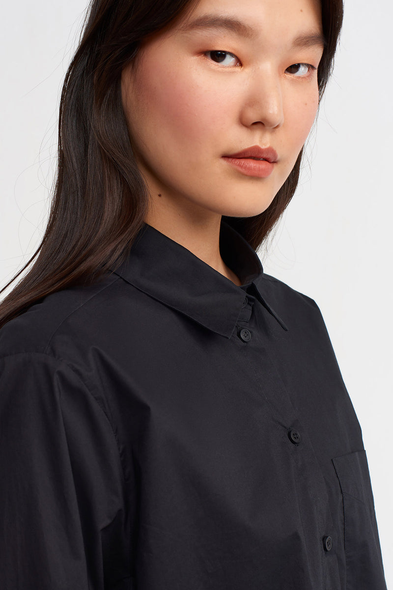 Nu Single Pocket Solid Shirt Black