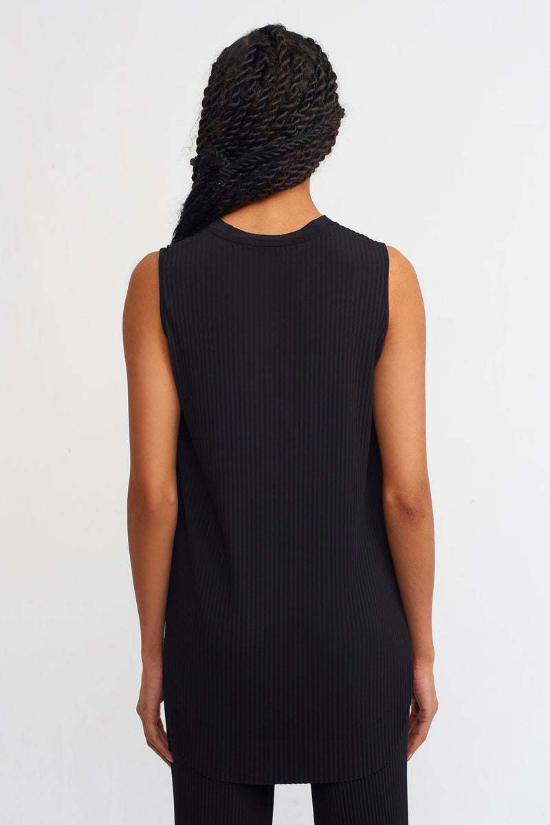 Nu Sleeveless Jersey Blouse Black