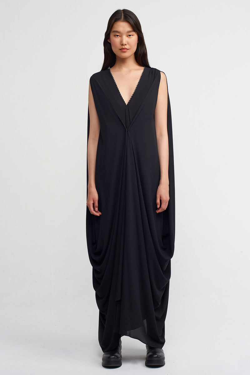 Nu Jewel Neck Maxi Dress Black