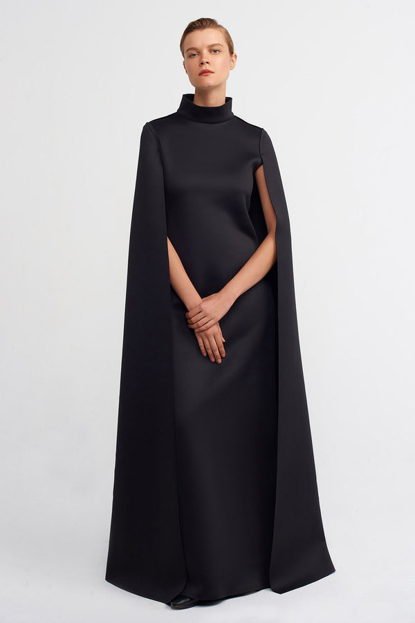 Nu Cape Effect Maxi Dress Black