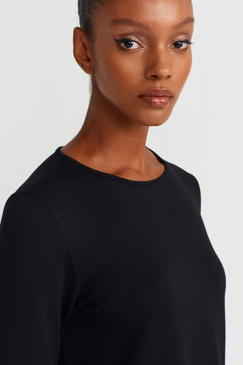 Nu Crew Neck Basic Blouse Black