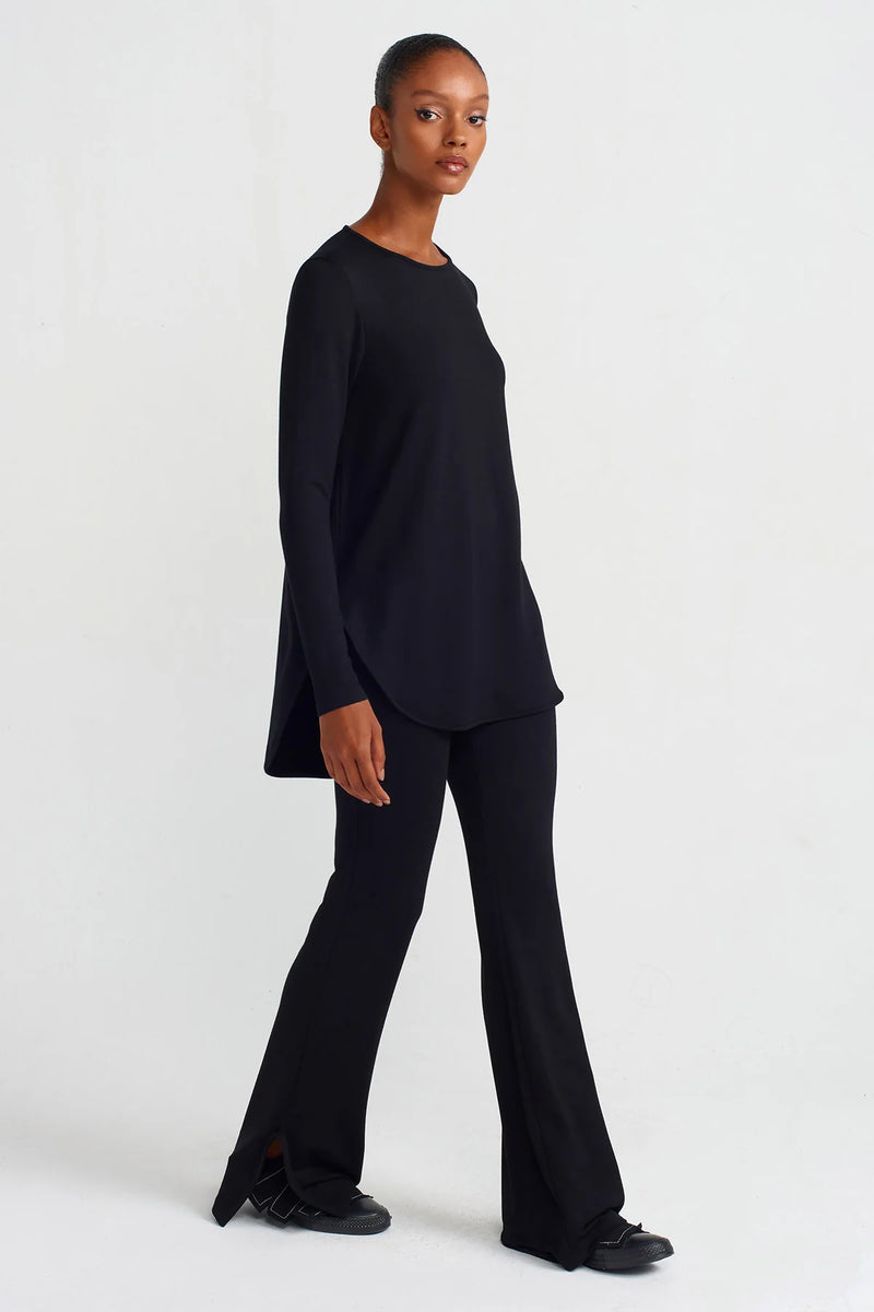 Nu Crew Neck Basic Blouse Black