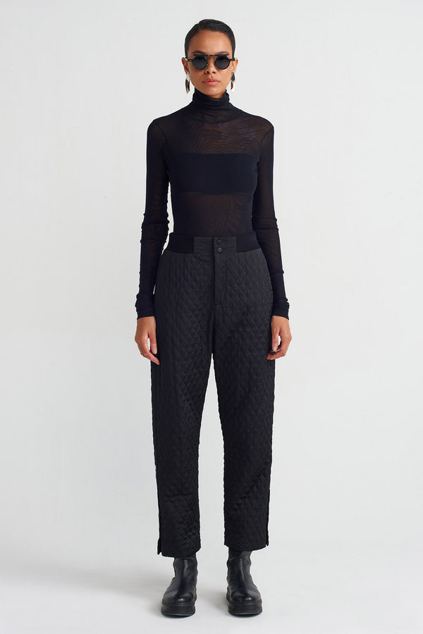 Nu Quilted Pants Black/Nude