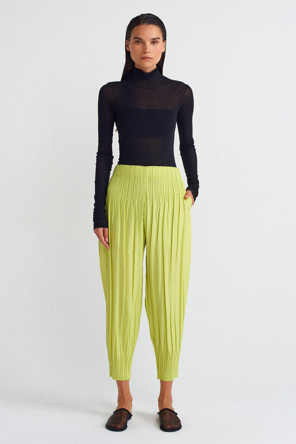 Nu Pleated Trousers Lime