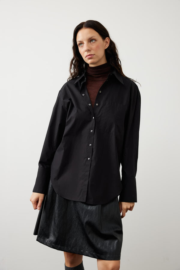 Roman Solid Tunic Shirt Black