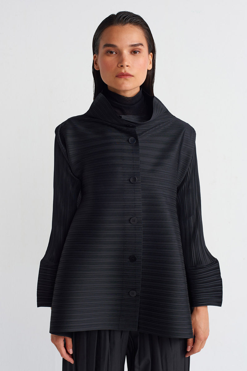 Nu Pleated Jacket Black