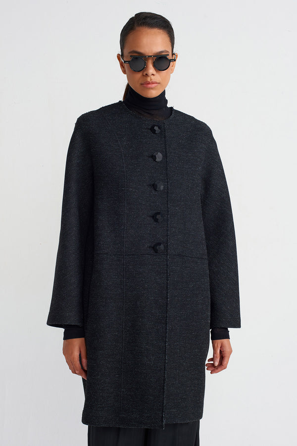 Nu Chic Tweed Coat Black/White