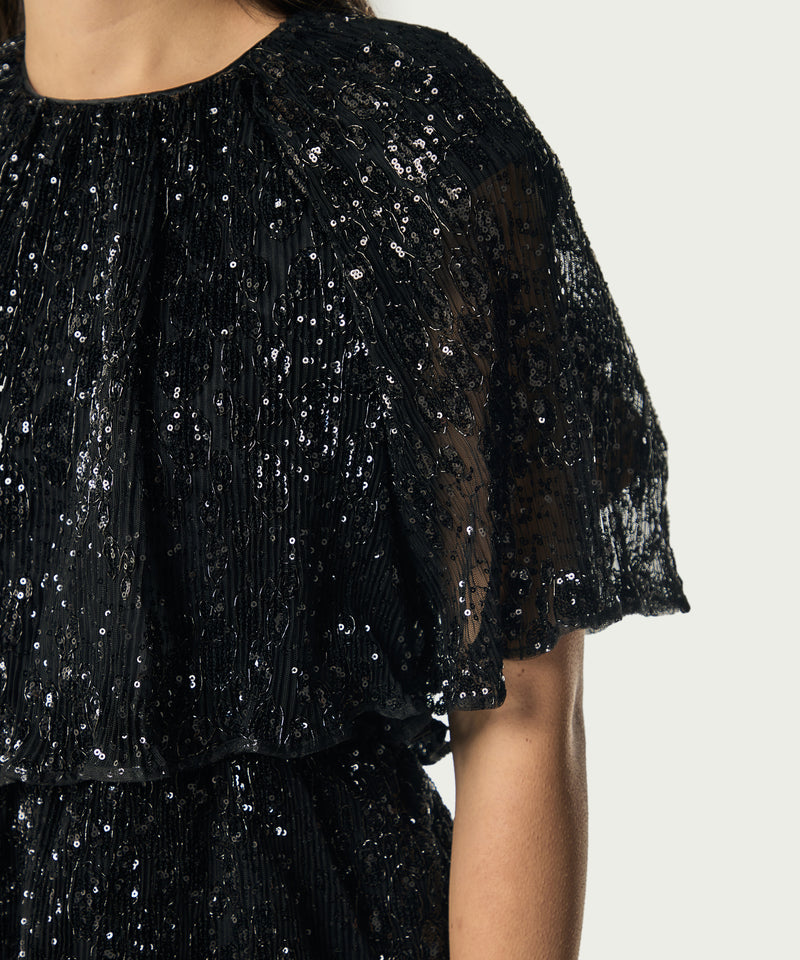 Machka Sequin Detailed Layered Dress Black