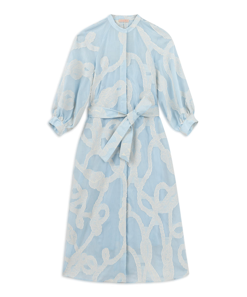 Machka Rope Jacquard Shirt Dress Blue