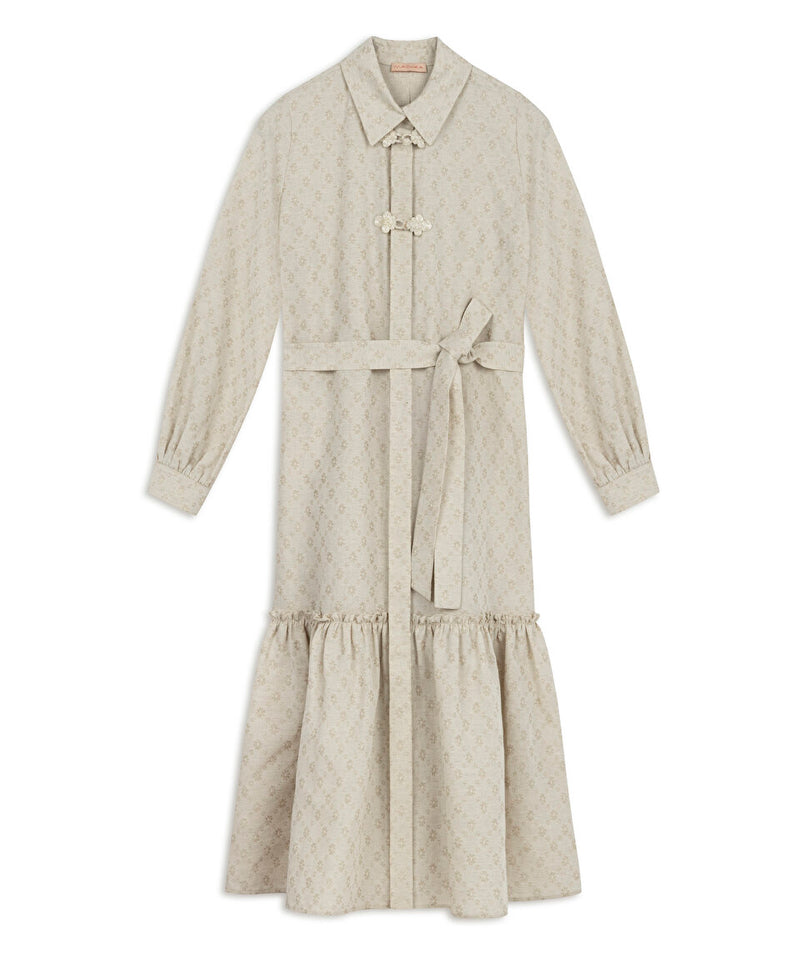 Machka Linen Blend Shirt Dress Beige