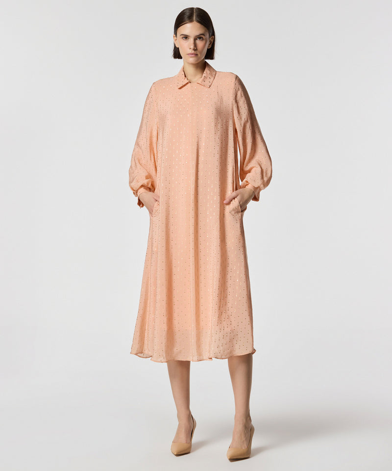 Machka Shiny Textured Dress Salmon