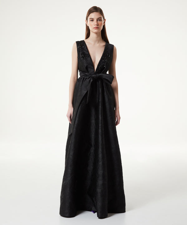 Machka Jacquard Maxi Dress Black