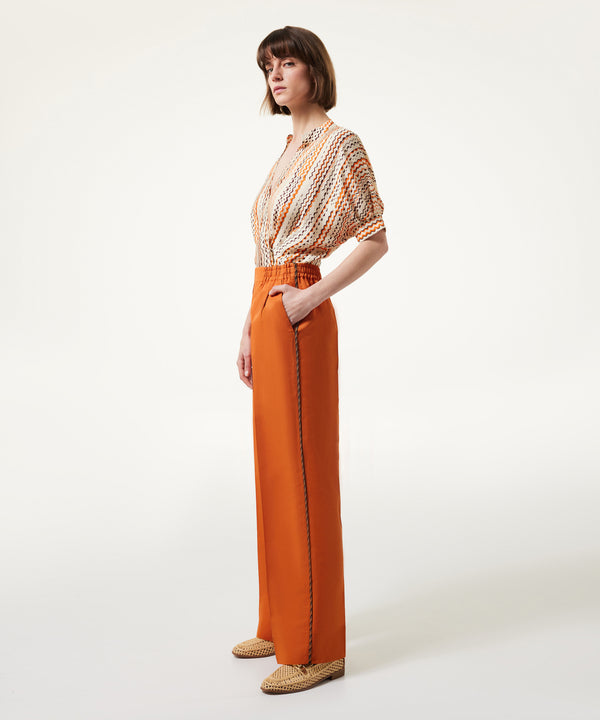 Machka Linen Blend Trousers Orange